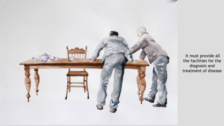 It must provide all the facilities for the diagnosis and treatment of disease