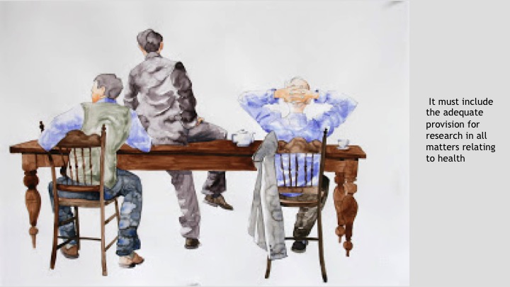 It must include the adequate provision for research in all matters relating to health